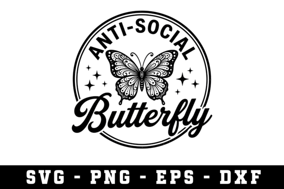 Anti-Social Butterfly SVG Cut File