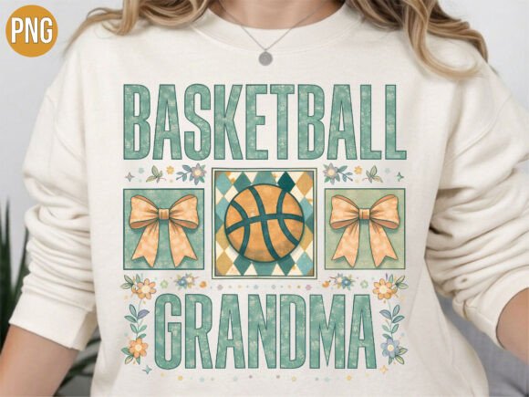 Basketball Grandma Retro Sports Bow PNG: A Versatile Design for Modern Makers