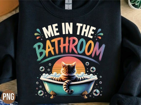 Elevating Print-on-Demand with the Funny Bathroom Cat Bathing Bubble PNG: A Guide for Modern Creators