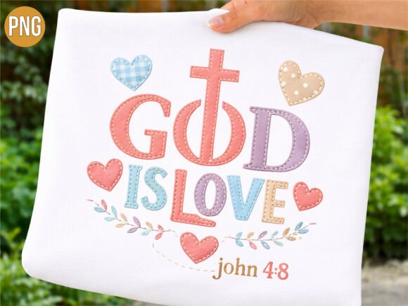 Elevating Your Creative Projects with the Patchwork God is Love Heart PNG