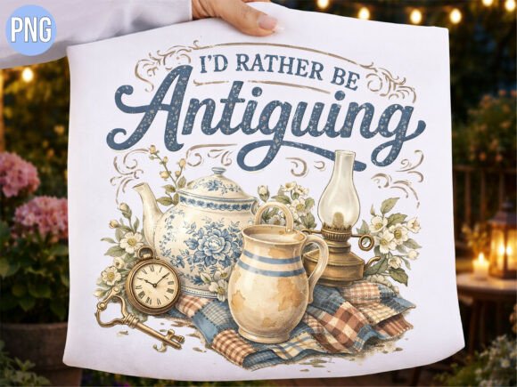 Embracing the Thrill of the Hunt with the Id Rather Be Antiquing Shirt T-shirt PNG