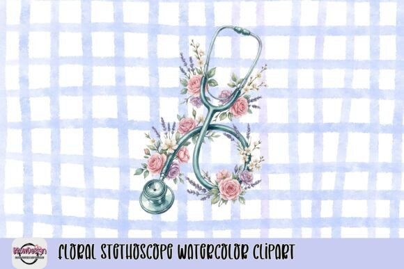 Floral Stethoscope Watercolor Clipart Guide