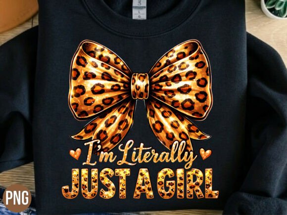 Integrating the Im Literally Just a Girl Leopard Bow PNG into Your Creative Workflow