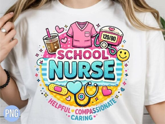 Integrating the School Nurse Pastel Scrub PNG T-shirt Design into Your Creative Workflow