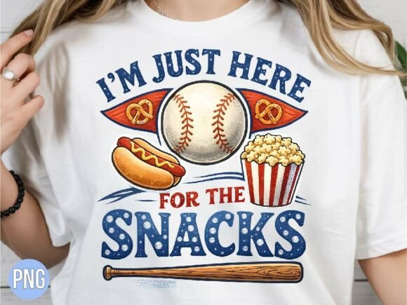 Just Here for the Snacks Baseball PNG: Strategic Visual Assets for Creative Commerce